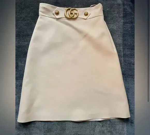 Gucci GG Logo Cream Mini Skirt – Kids Size 10/12 – Fits XXS Adult